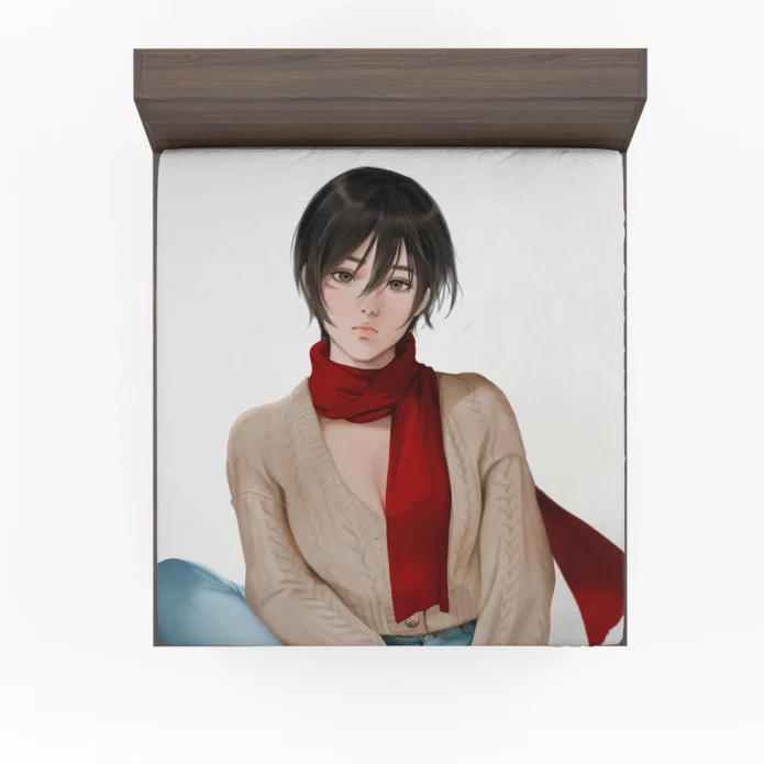 Mikasa Prowess Titans Showdown Anime Fitted Sheet