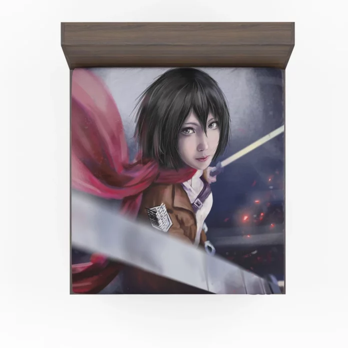 Mikasa Swordplay Titan Slayer Chronicles Anime Fitted Sheet