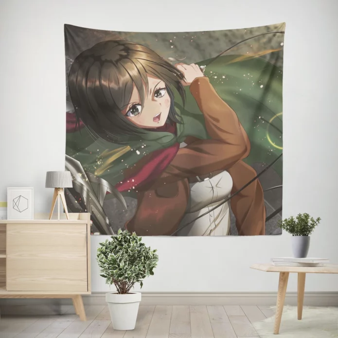 Mikasa Valor Attack On Titans Anime Wall Tapestry