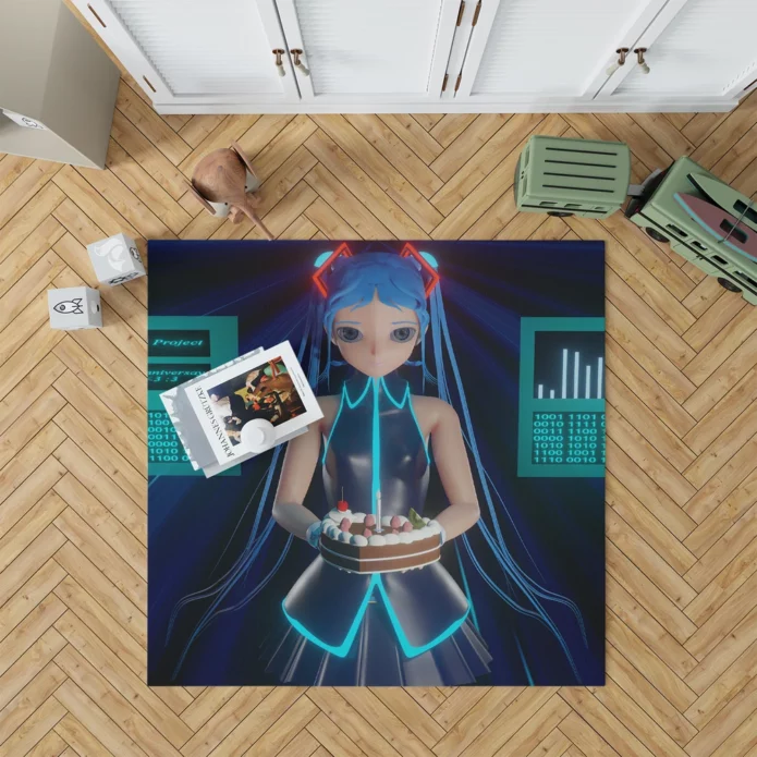 Miku 15Th Anniversary Blue-Haired Saga Anime Rug