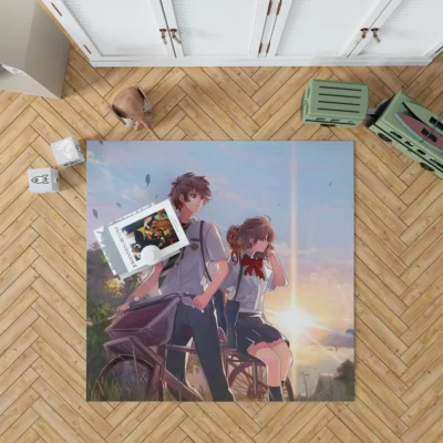 Mitsuha and Taki Kimi No Na Wa Quest Anime Rug