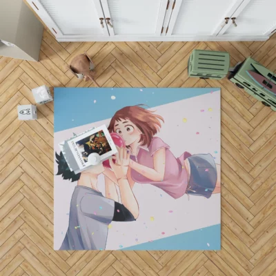 My Hero Academia Izuku and Ochako Inspirational Anime Rug