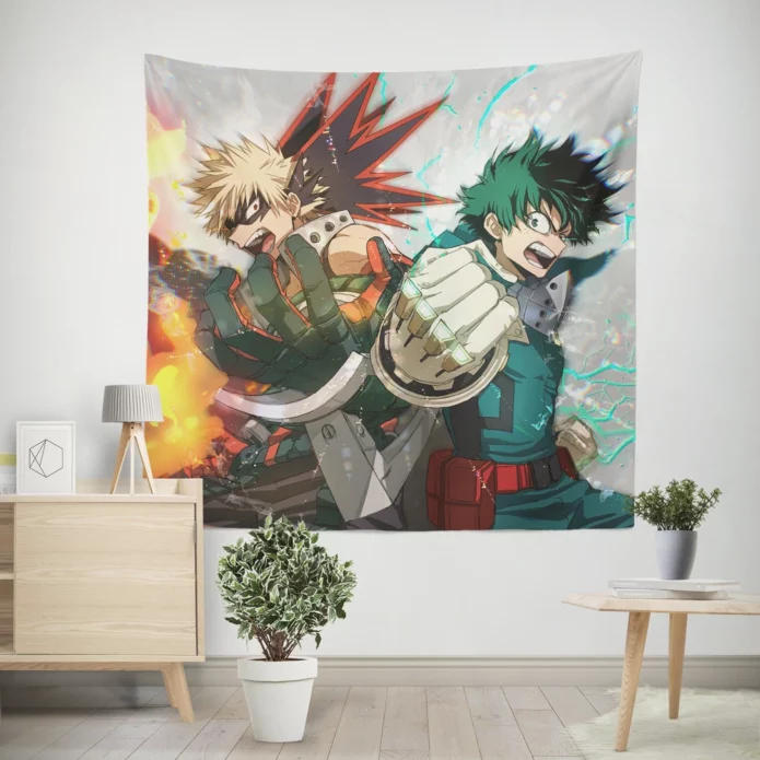 My Hero Academia Katsuki Bakugou Izuku Midoriya Anime Wall Tapestry