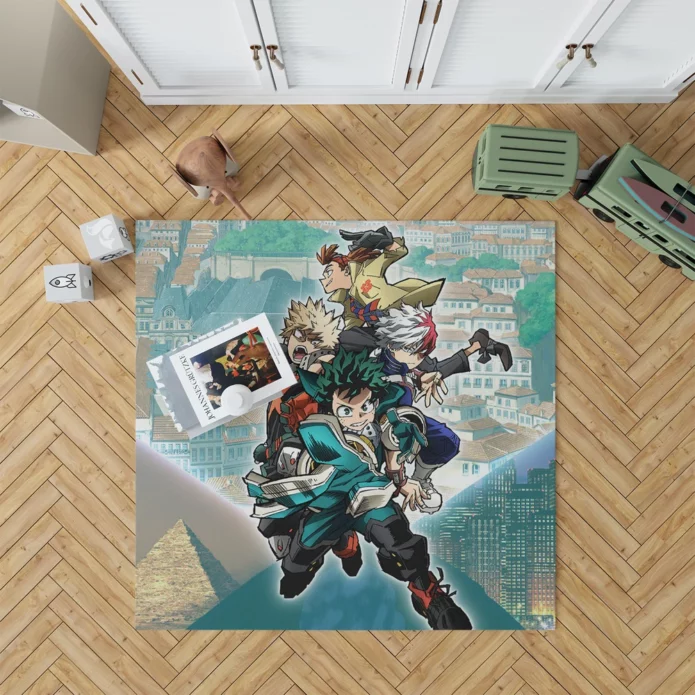 My Hero Trio Deku Todoroki Bakugou Anime Rug