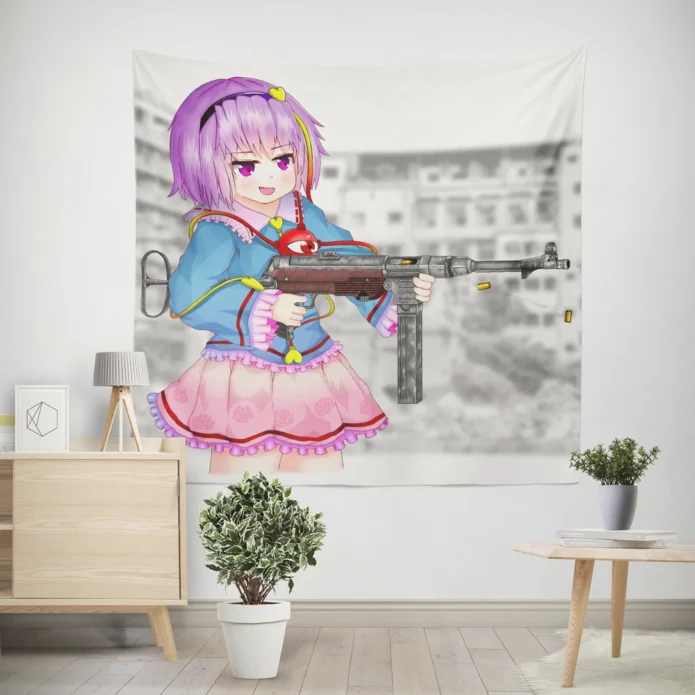 Mystical Satori Komeiji In Anime Touhou Wall Tapestry