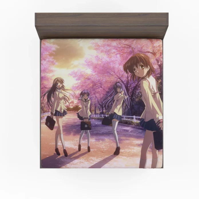 Nagisa And Kyou Clannad Diverse Cast Anime Fitted Sheet