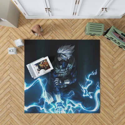 Naruto Kakashi Chidori Power Anime Rug