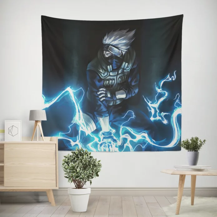 Naruto Kakashi Chidori Power Anime Wall Tapestry