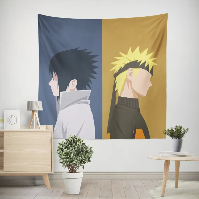 Naruto And Sasuke Wallpaper A Dynamic Duo Anime Wall Tapestry