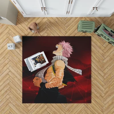 Natsu Dragneel Fairy Tail Fiery Hero Anime Rug