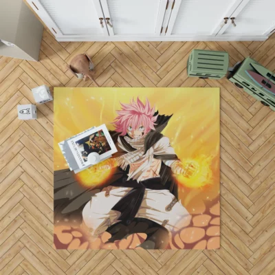 Natsu Dragneel Fire Magic in Fairy Tail Anime Rug