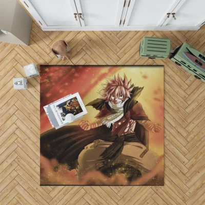 Natsu Dragneel Roaring Flames of Power Anime Rug