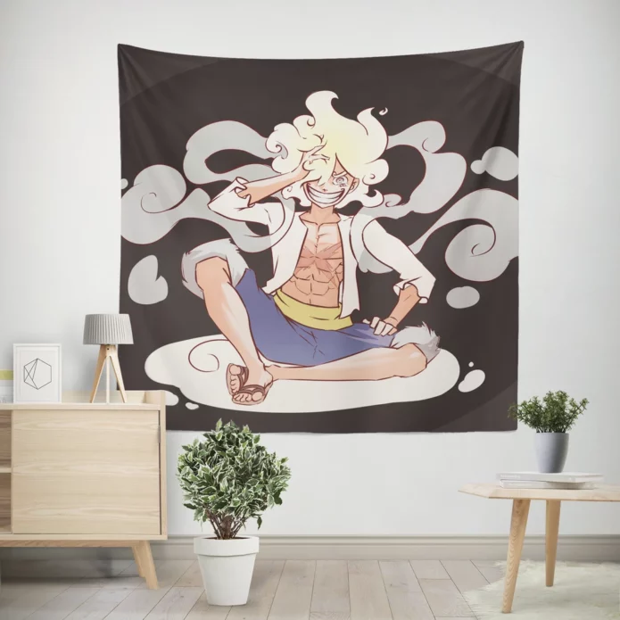 One Piece Saga Luffy Gear 5 Quest Anime Wall Tapestry