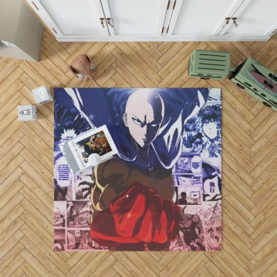 One-Punch Man Saitama Unbeatable Hero Anime Rug