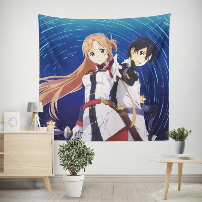 Ordinal Scale Asuna And Kirito Cinematic Quest Anime Wall Tapestry