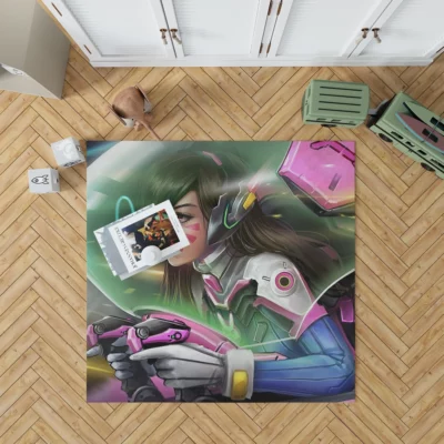 Overwatch Icon DVa the Mech Pilot Anime Rug