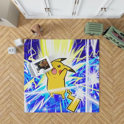 Pikachu Electric Thunder Strikes Again Anime Rug