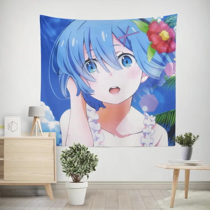 Re Zero Memories Rem Emotional Journey Anime Wall Tapestry