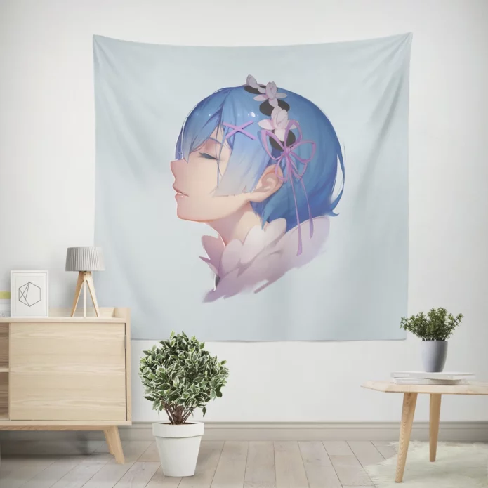 Re Zero Saga Rem Otherworldly Adventure Anime Wall Tapestry