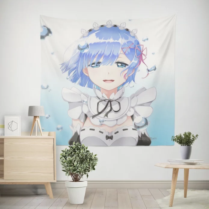 Re Zero Tears Rem Heartfelt Odyssey Anime Wall Tapestry