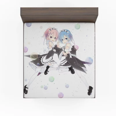 Re ZERO Twins Rem and Ram Anime Fitted Sheet