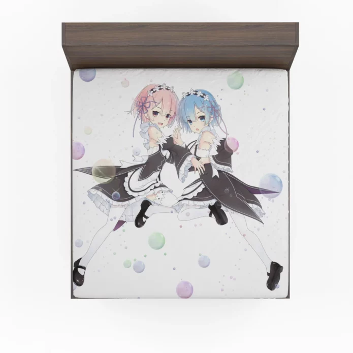 Re Zero Twins Rem And Ram Anime Fitted Sheet