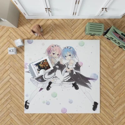 Re ZERO Twins Rem and Ram Anime Rug