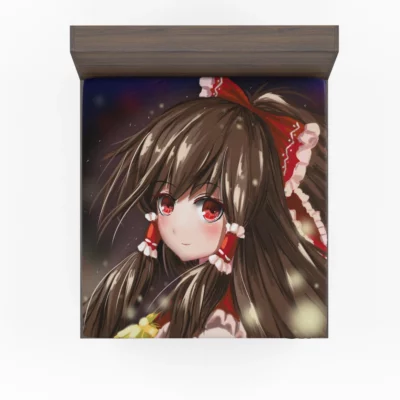 Reimu Hakurei Enchanted in the World of Touhou Anime Fitted Sheet