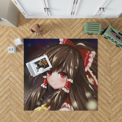 Reimu Hakurei Enchanted in the World of Touhou Anime Rug