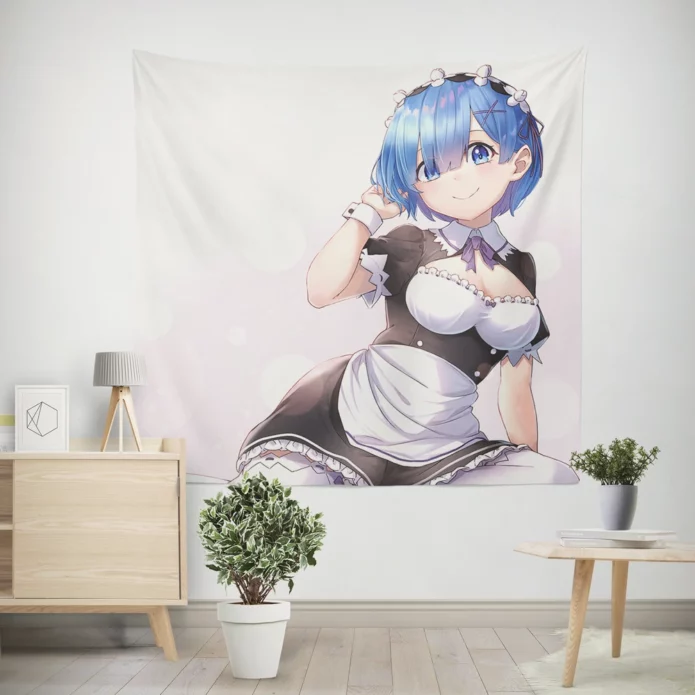 Rem Maid Chronicles Re Zero Mecha Adventure Anime Wall Tapestry