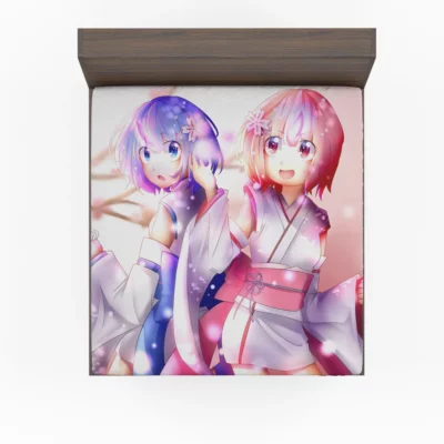 Rem and Ram Re ZERO Sisterly Duo Anime Fitted Sheet