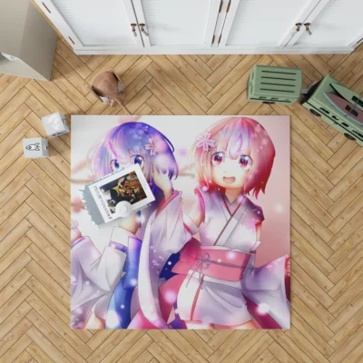 Rem and Ram Re ZERO Sisterly Duo Anime Rug