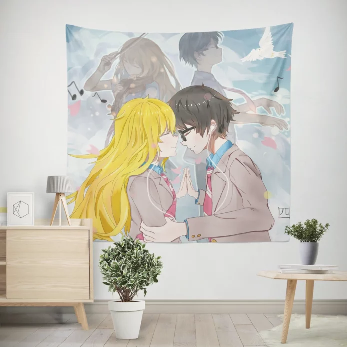 Resonance Of Feelings Kousei And Kaori Anime Wall Tapestry