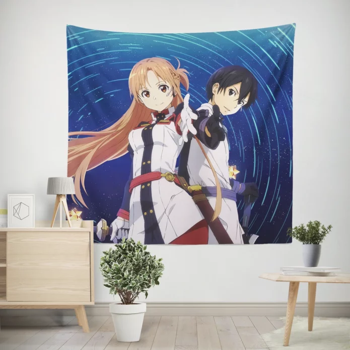 Sao Ordinal Scale Asuna And Kirito Movie Anime Wall Tapestry