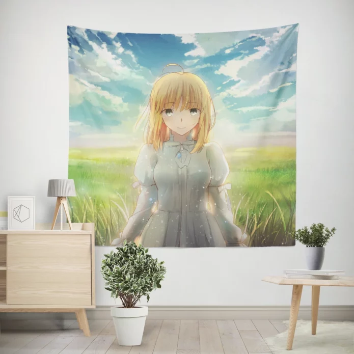 Saber Chronicles Fate Stay Night Saga Anime Wall Tapestry