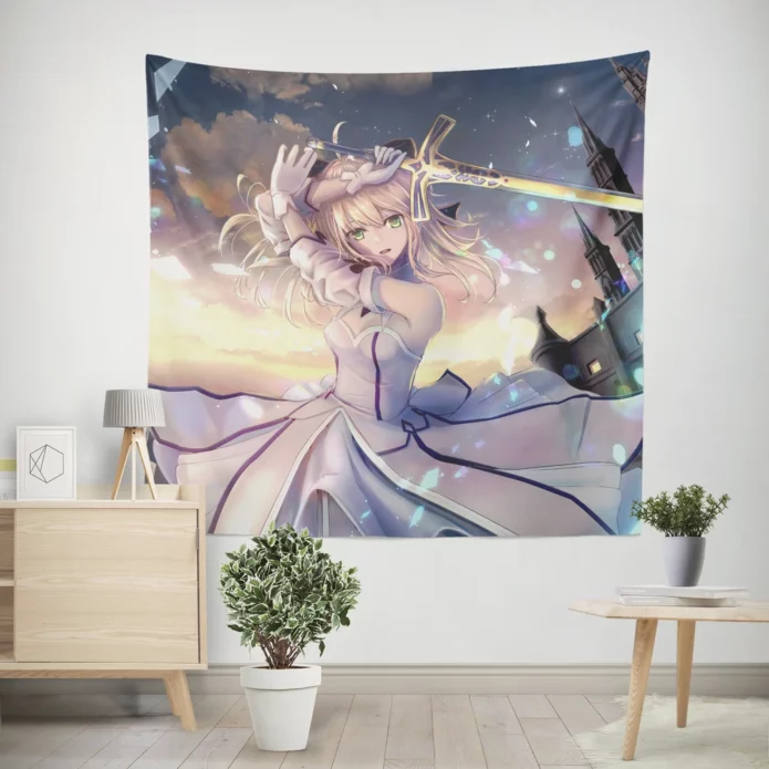 Saber Lily Grand Order Fate Chronicles Anime Wall Tapestry