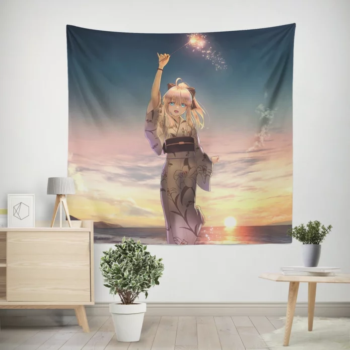 Saber Lily Odyssey Fate Grand Order Adventure Anime Wall Tapestry