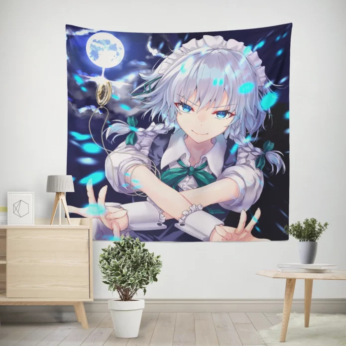 Sakuya Izayoi Enigmatic Touhou Story Anime Wall Tapestry