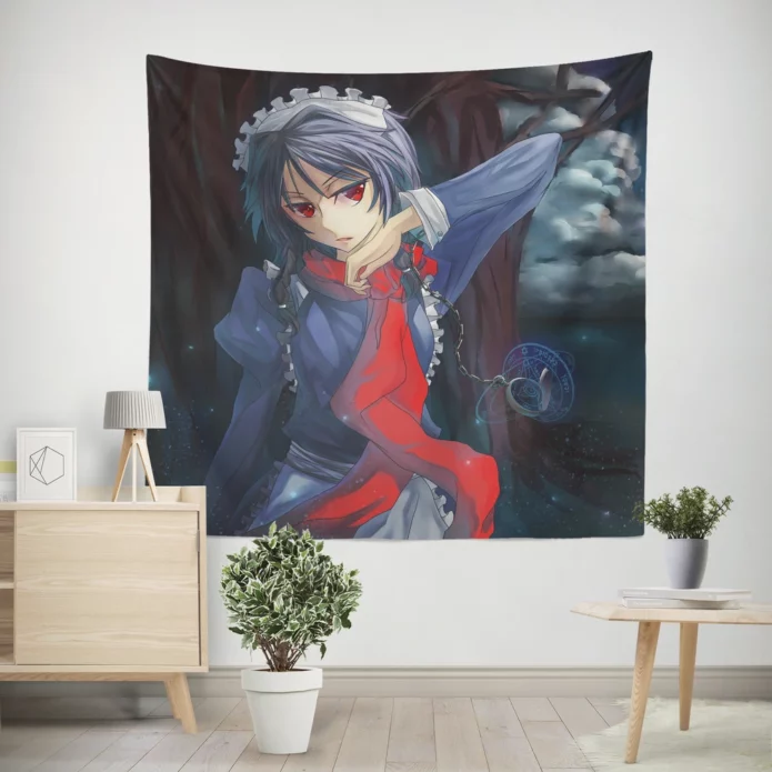 Sakuya Izayoi Moonlit Night Guardian Anime Wall Tapestry