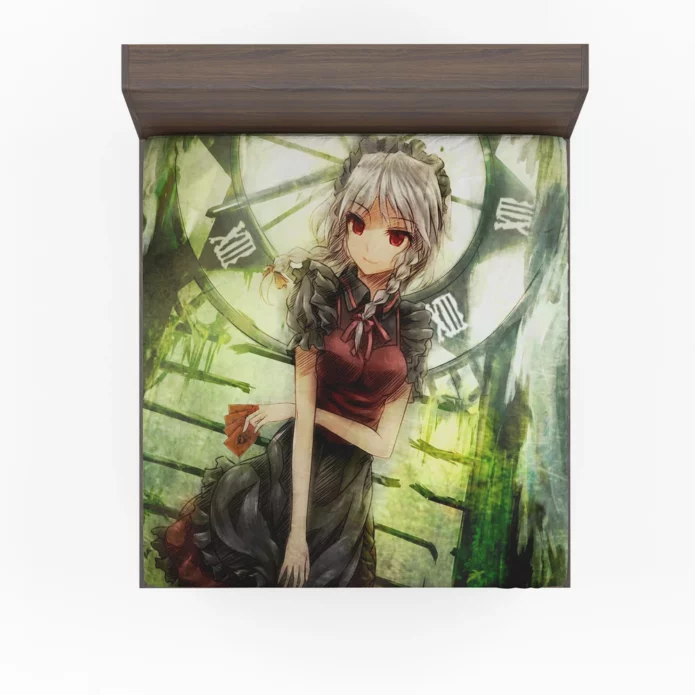 Sakuya Izayoi Touhou Timekeeper Guardian Anime Fitted Sheet