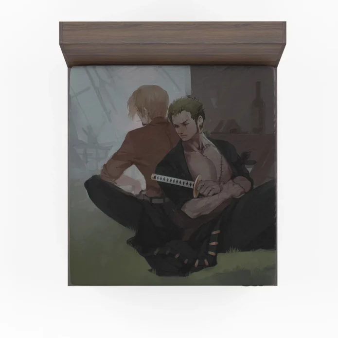 Sanji And Zoro One Voyage Anime Fitted Sheet