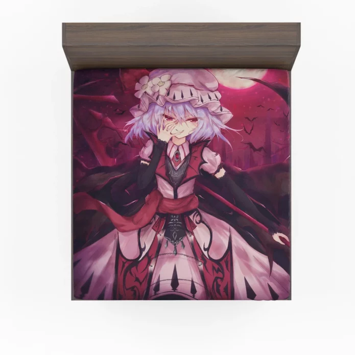 Scarlet Enigma Exploring Touhou With Remilia Anime Fitted Sheet