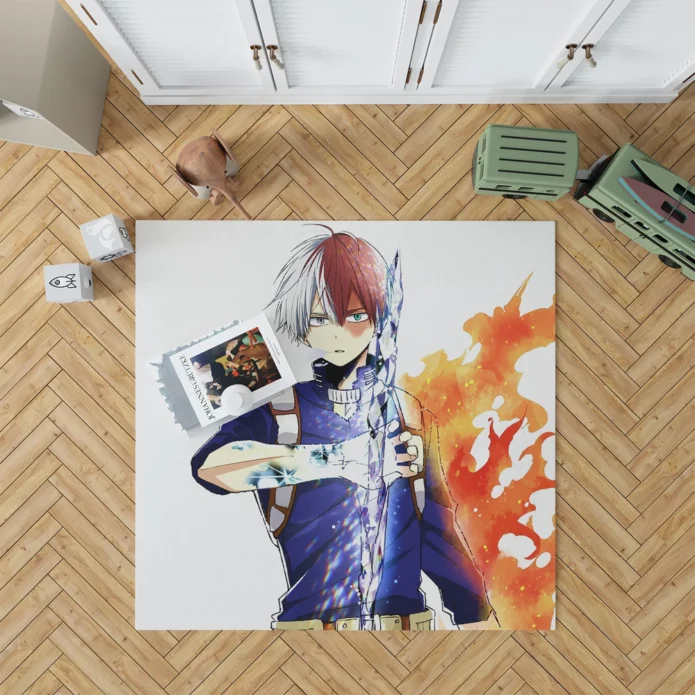 Shoto Todoroki My Hero Saga Anime Rug