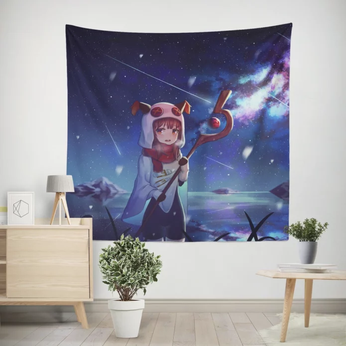 Starry Nights Konosuba Megumin Anime Wall Tapestry