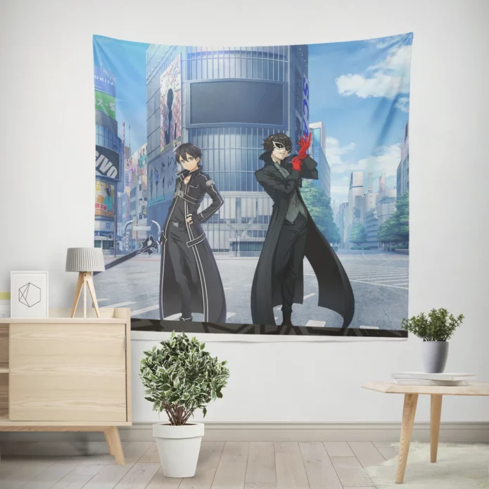 Sword Art Crossover Kirito Journey Anime Wall Tapestry