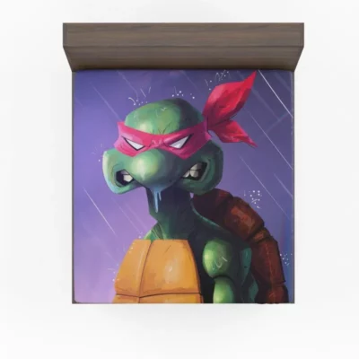 TMNT in the Rain Shadows of the City Fitted Sheet