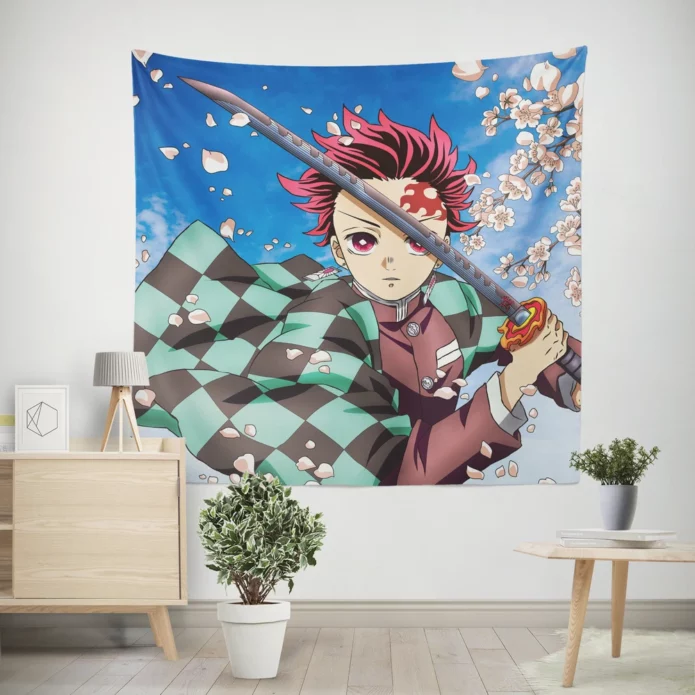 Tanjiro Kamado Demonic Adventure Continues Anime Wall Tapestry