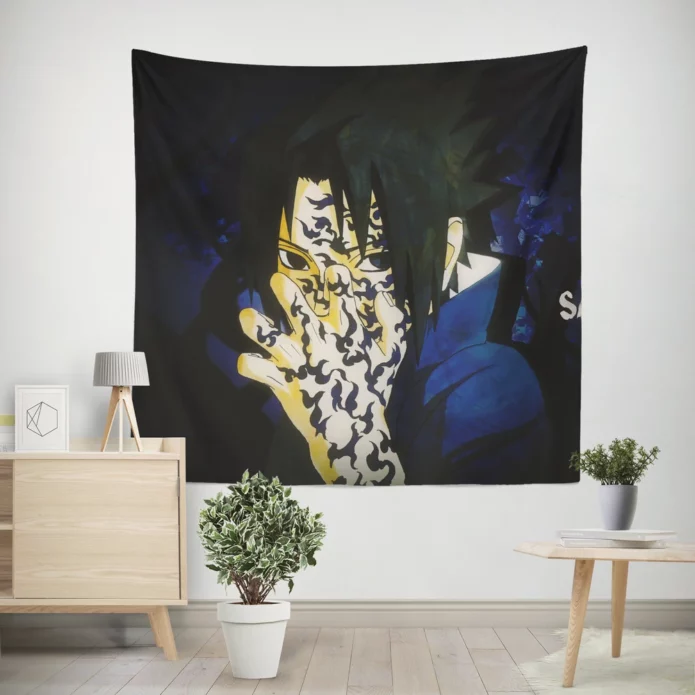 The Avenger Returns Uchiha Sasuke Anime Wall Tapestry