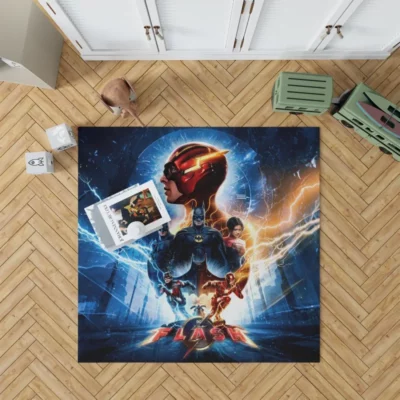 The Flash Poster Speeding into Action Rug