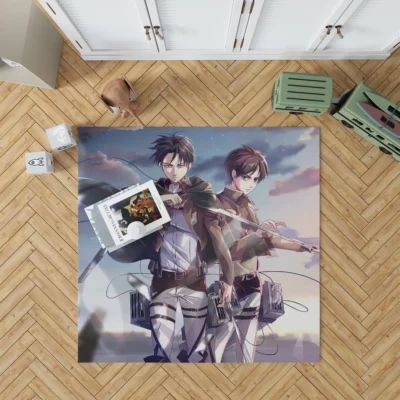 Titans Collide Eren and Levi Anime Rug